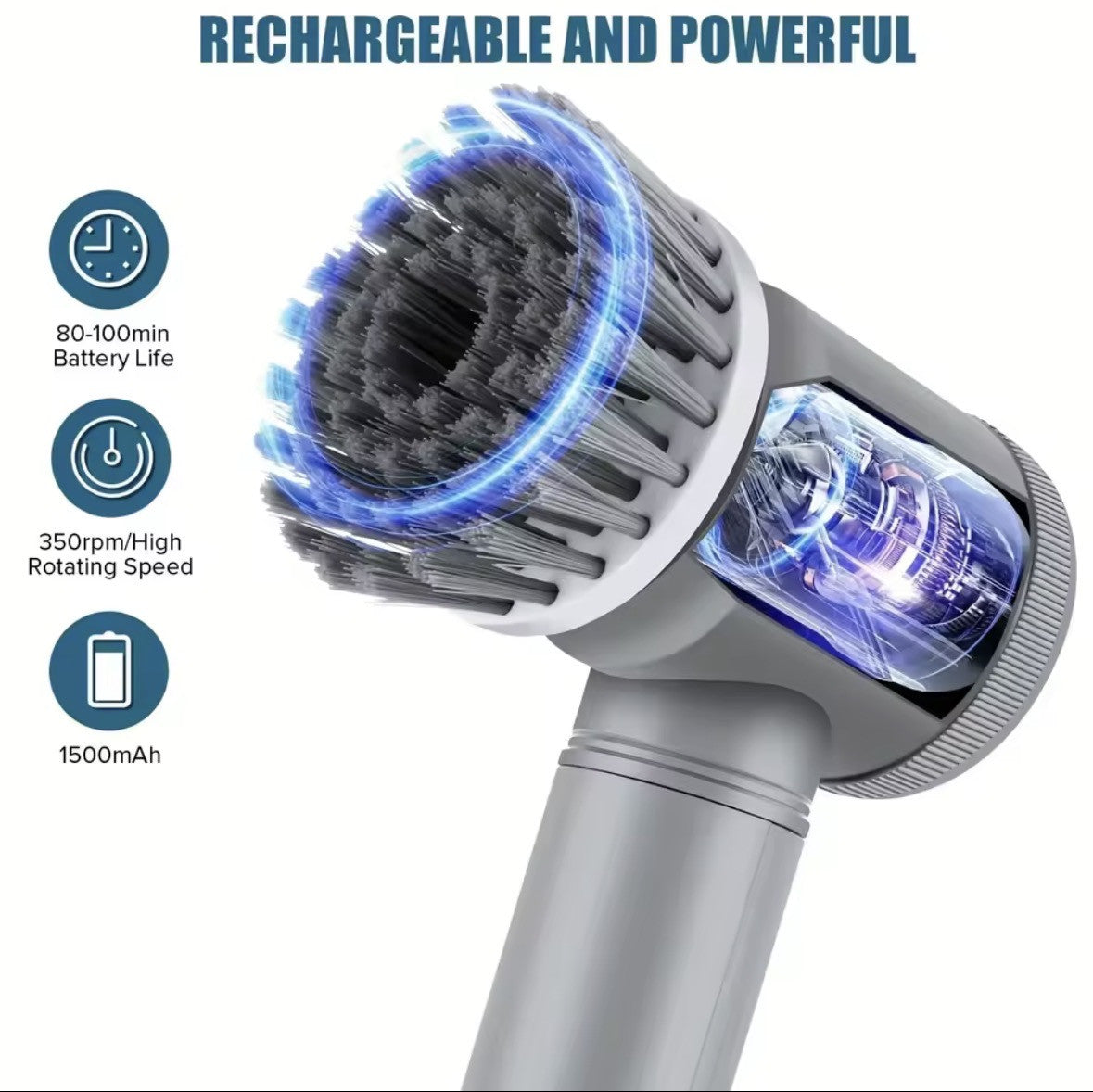Spin scrubber rechargeable battery and speed details